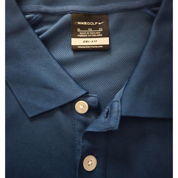 Nike Golf Polo Shirt Mens XL Fit‎ Dry Navy Blue Short Sleeve Casual RN #56323 - Picture 6 of 10
